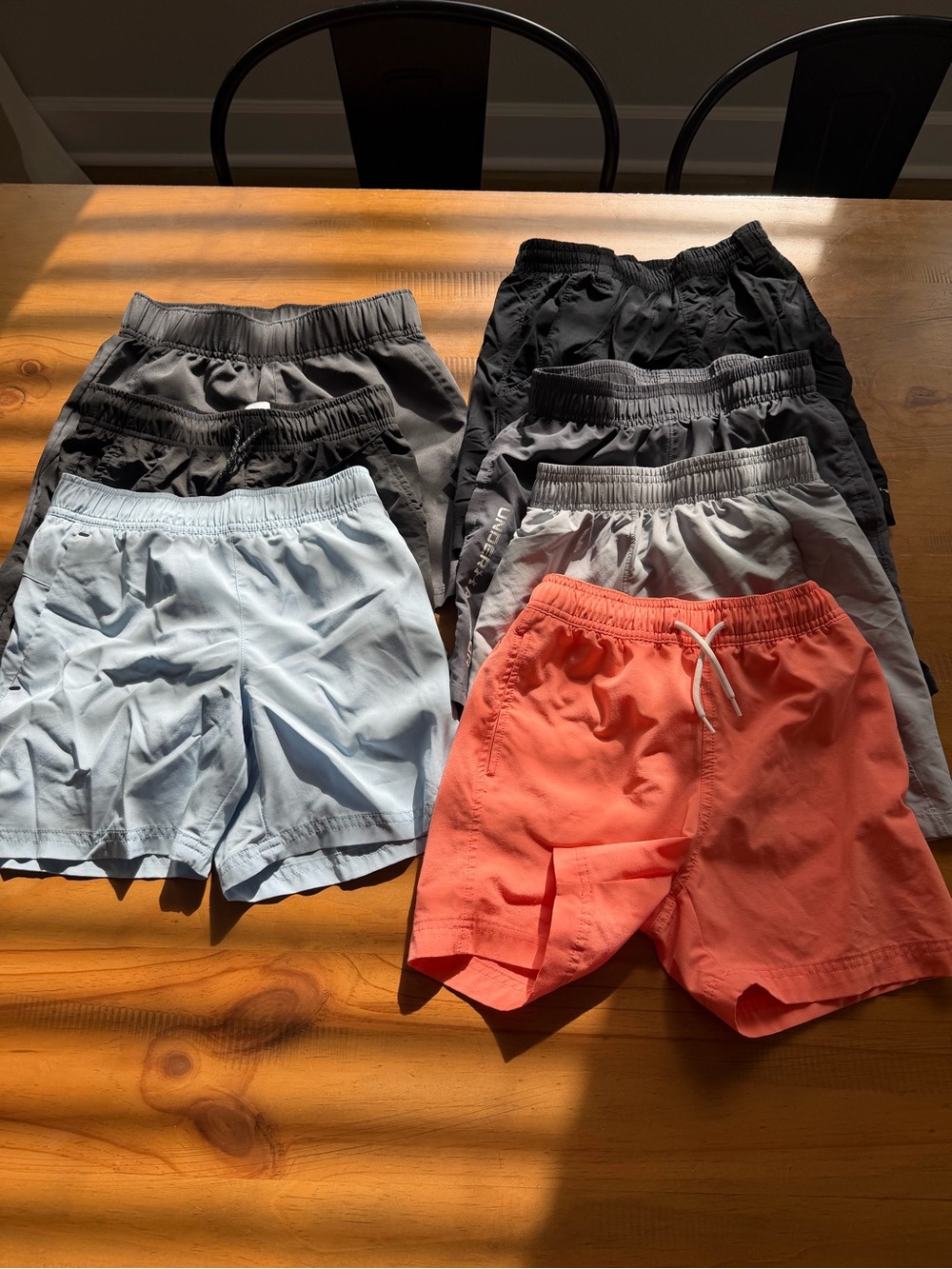 Assorted Men's Swim Shorts - Light Blue, Coral, Gray, Black